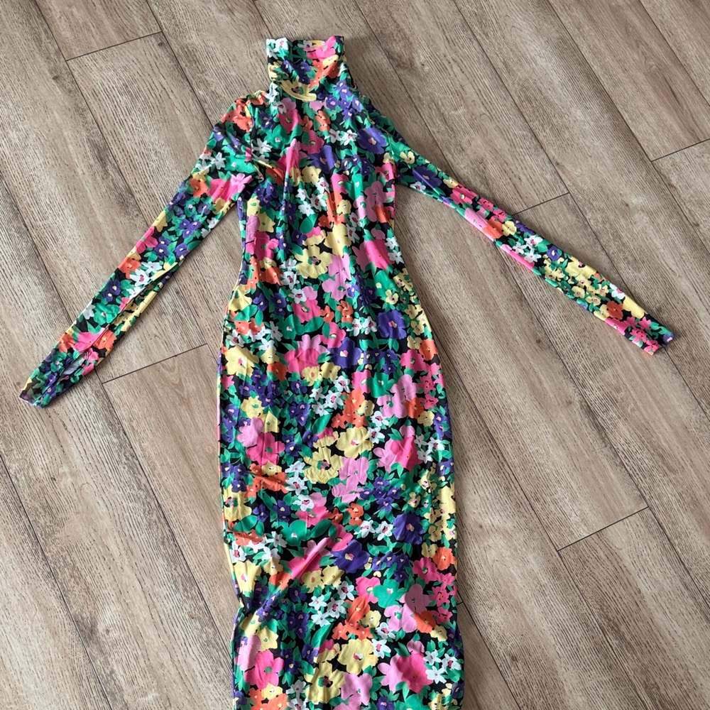 AFRM Vibrant Floral Long Sleeve Dress